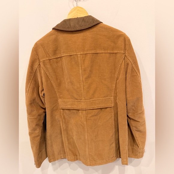 L.L.Bean Corduroy Barn Jacket Womens XS Petite Tan Plaid Lined Chore Coat - Picture 6 of 12